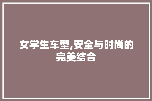女学生车型,安全与时尚的完美结合