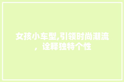 女孩小车型,引领时尚潮流，诠释独特个性