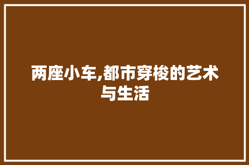 两座小车,都市穿梭的艺术与生活 新款车型