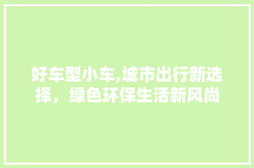 好车型小车,城市出行新选择，绿色环保生活新风尚