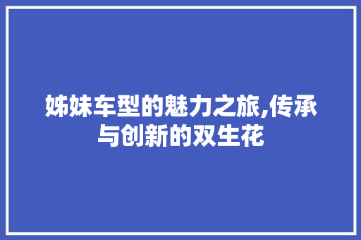 姊妹车型的魅力之旅,传承与创新的双生花