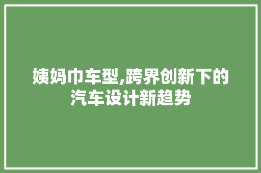 姨妈巾车型,跨界创新下的汽车设计新趋势