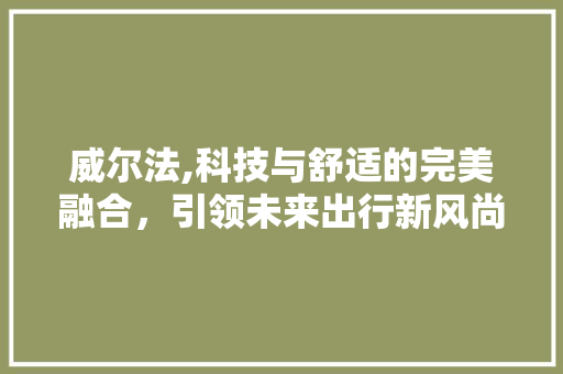 威尔法,科技与舒适的完美融合，引领未来出行新风尚