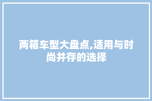 两箱车型大盘点,适用与时尚并存的选择 蓄电池配件