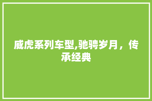 威虎系列车型,驰骋岁月，传承经典