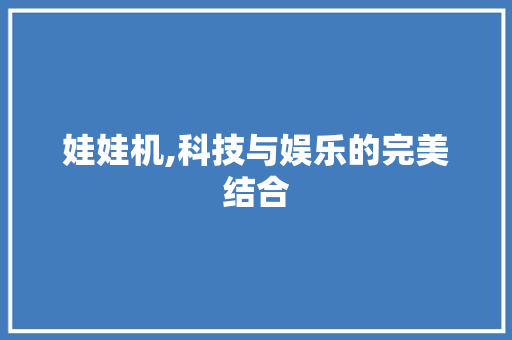 娃娃机,科技与娱乐的完美结合