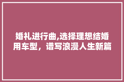 婚礼进行曲,选择理想结婚用车型，谱写浪漫人生新篇章