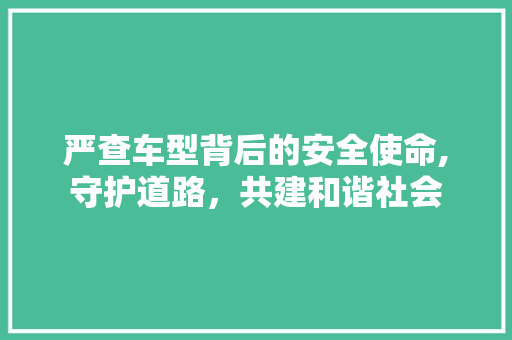 严查车型背后的安全使命,守护道路，共建和谐社会 变速箱配件