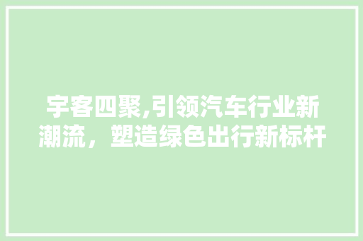 宇客四聚,引领汽车行业新潮流，塑造绿色出行新标杆