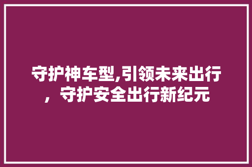 守护神车型,引领未来出行，守护安全出行新纪元