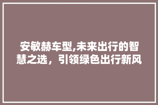 安敏赫车型,未来出行的智慧之选，引领绿色出行新风尚