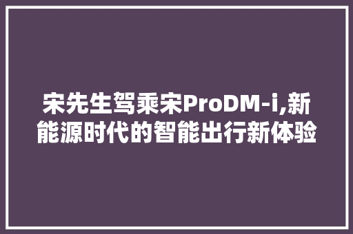 宋先生驾乘宋ProDM-i,新能源时代的智能出行新体验