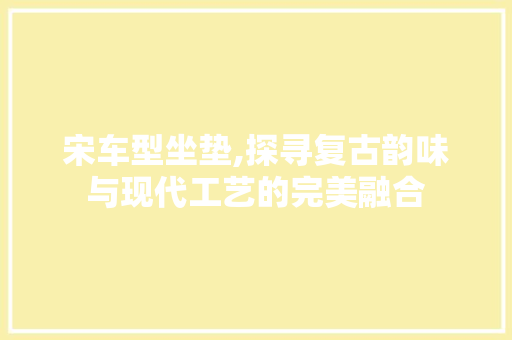 宋车型坐垫,探寻复古韵味与现代工艺的完美融合