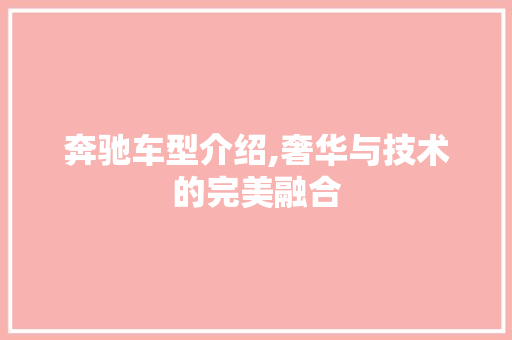 奔驰车型介绍,奢华与技术的完美融合