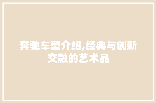奔驰车型介绍,经典与创新交融的艺术品