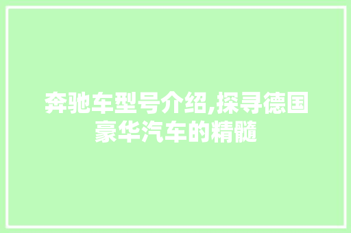 奔驰车型号介绍,探寻德国豪华汽车的精髓