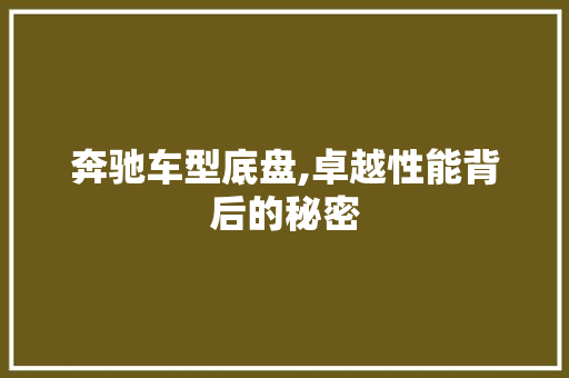 奔驰车型底盘,卓越性能背后的秘密