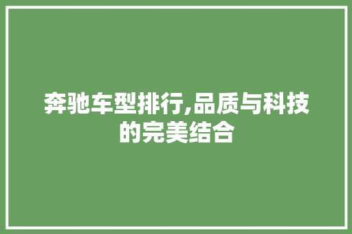 奔驰车型排行,品质与科技的完美结合