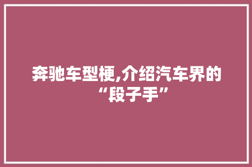 奔驰车型梗,介绍汽车界的“段子手”