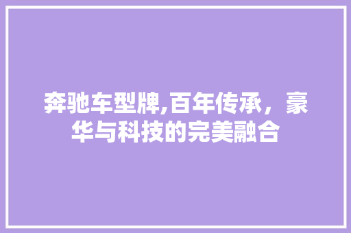奔驰车型牌,百年传承，豪华与科技的完美融合