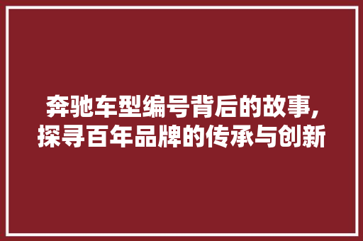 奔驰车型编号背后的故事,探寻百年品牌的传承与创新