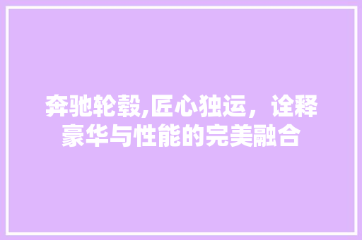 奔驰轮毂,匠心独运，诠释豪华与性能的完美融合