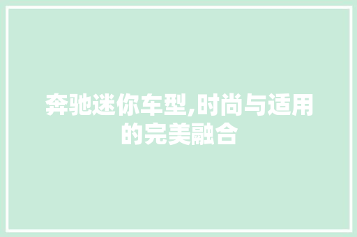 奔驰迷你车型,时尚与适用的完美融合