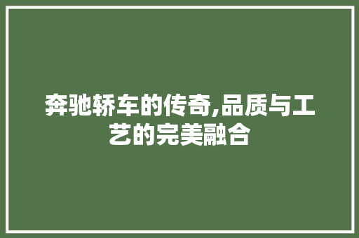 奔驰轿车的传奇,品质与工艺的完美融合