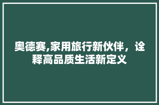 奥德赛,家用旅行新伙伴，诠释高品质生活新定义