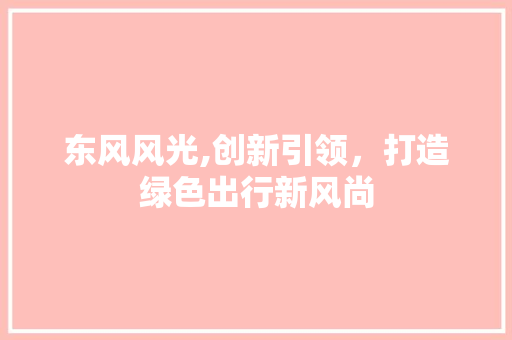 东风风光,创新引领，打造绿色出行新风尚 变速箱配件