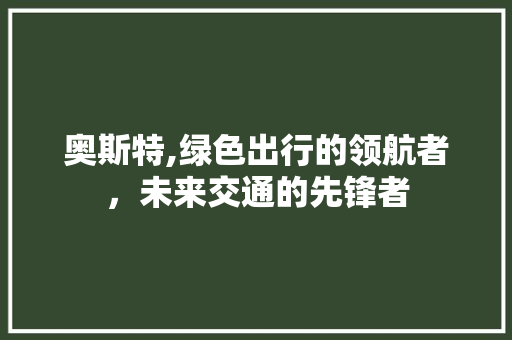 奥斯特,绿色出行的领航者，未来交通的先锋者