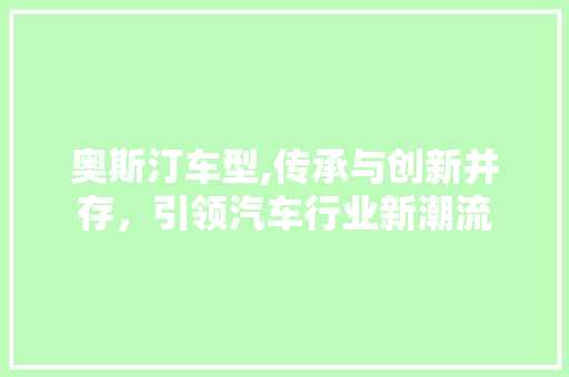 奥斯汀车型,传承与创新并存，引领汽车行业新潮流
