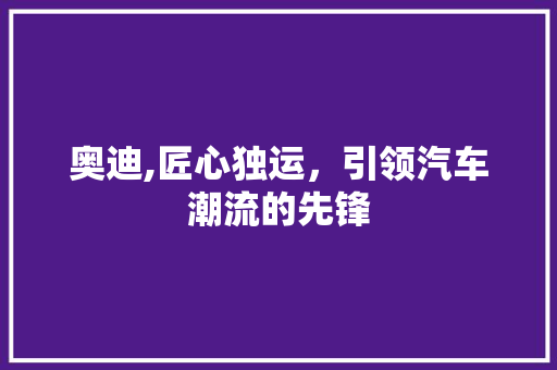 奥迪,匠心独运，引领汽车潮流的先锋