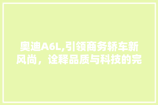 奥迪A6L,引领商务轿车新风尚，诠释品质与科技的完美结合