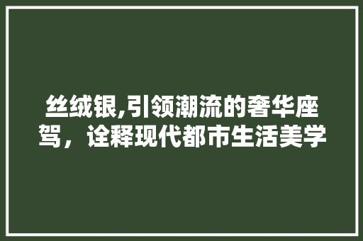 丝绒银,引领潮流的奢华座驾，诠释现代都市生活美学 车灯配件