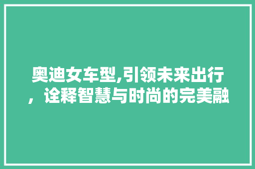 奥迪女车型,引领未来出行，诠释智慧与时尚的完美融合