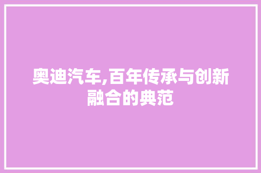 奥迪汽车,百年传承与创新融合的典范