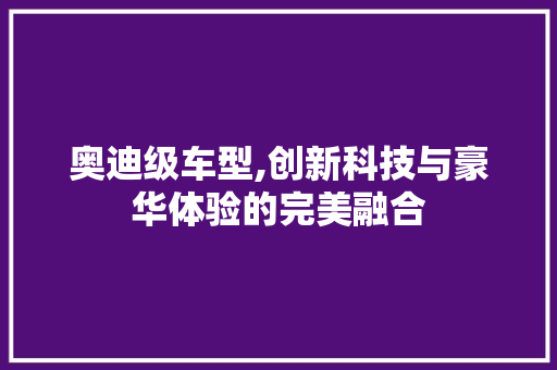 奥迪级车型,创新科技与豪华体验的完美融合