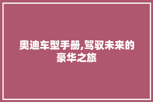 奥迪车型手册,驾驭未来的豪华之旅