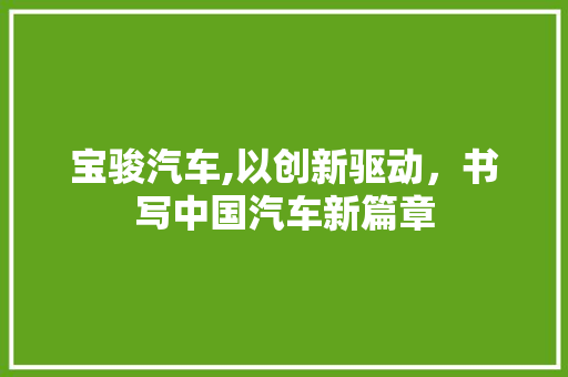 宝骏汽车,以创新驱动，书写中国汽车新篇章