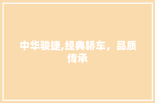 中华骏捷,经典轿车，品质传承