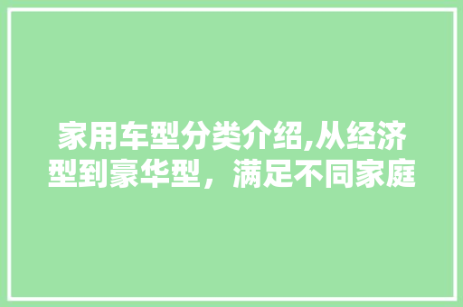 家用车型分类介绍,从经济型到豪华型，满足不同家庭需求