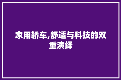 家用轿车,舒适与科技的双重演绎