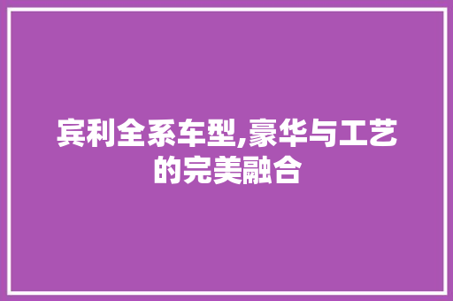 宾利全系车型,豪华与工艺的完美融合