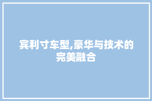 宾利寸车型,豪华与技术的完美融合