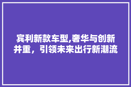 宾利新款车型,奢华与创新并重，引领未来出行新潮流