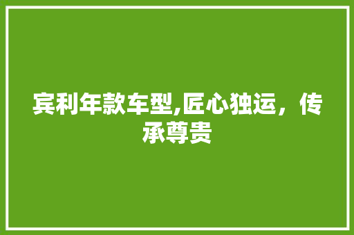 宾利年款车型,匠心独运，传承尊贵