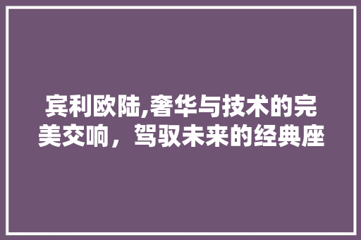 宾利欧陆,奢华与技术的完美交响，驾驭未来的经典座驾