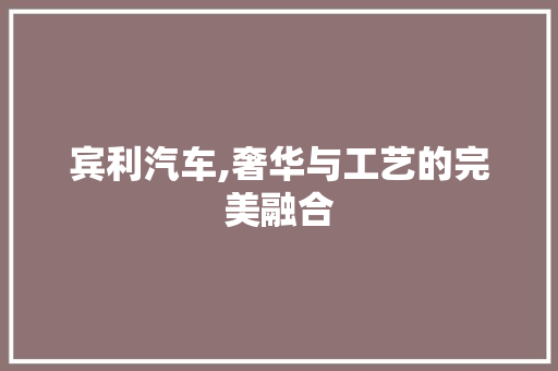 宾利汽车,奢华与工艺的完美融合