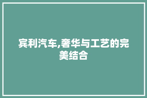 宾利汽车,奢华与工艺的完美结合